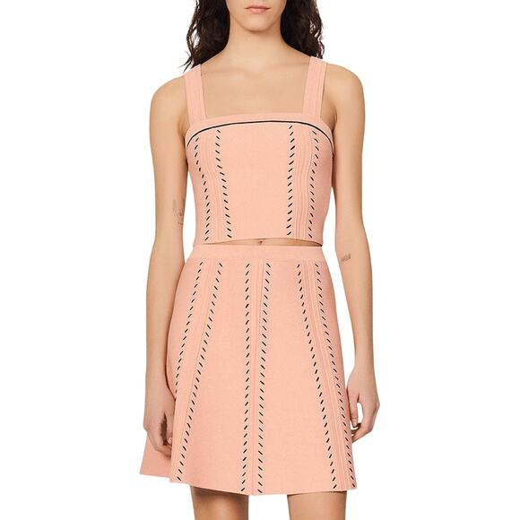 Sandro 'Figari' Pink Knit Crop Top Size 1 - Picture 1 of 4